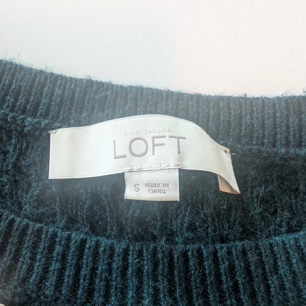 Loft Women's Cable Knit Sweater Dress, Dark Green, Size Small - Picture 7 of 7